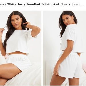 Pretty Little Thing Terry Cloth Toweled Set White